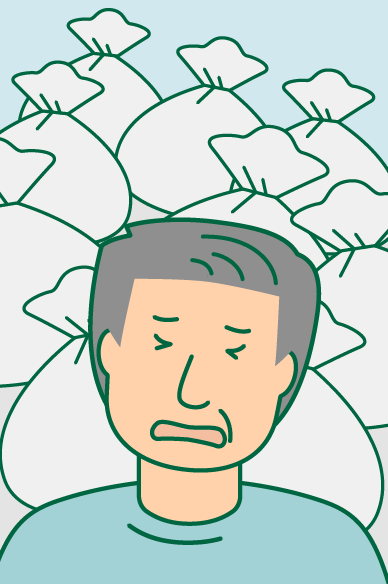 ゴミに埋もれたおじいちゃん